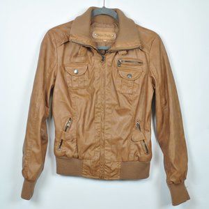 brown pleather jacket - YOUTH